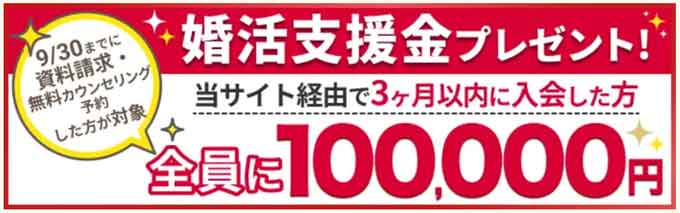 2025年9月キャンペーン情報。結婚相談所資料請求サイトのキャンペーン情報の説明画像